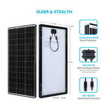 Load image into Gallery viewer, 100 Watt 12 Volt Monocrystalline Solar Panel