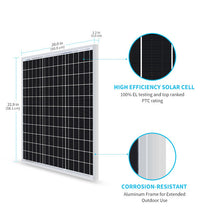 Load image into Gallery viewer, 30 Watt 12 Volt Monocrystalline Solar Panel (New Edition)