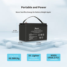 Load image into Gallery viewer, 12V 100Ah Lithium Iron Phosphate Battery w/ Bluetooth