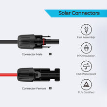 Load image into Gallery viewer, 10Ft 16AWG Solar Connector to 5.5x2.1mm DC Connector Adapter Cable