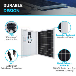 50 Watt 12V Monocrystalline Starter Kit