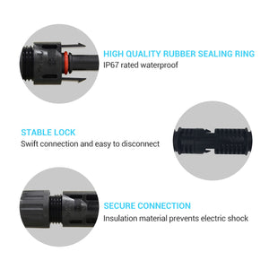 Solar Panel Extension Cable with Male to Female Solar Connectors (Single)