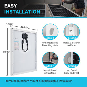 50 Watt 12V Monocrystalline Starter Kit