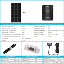 Load image into Gallery viewer, 600W 12V/24V Monocrystalline Solar Premium Kit w/Rover 60A Charger Controller