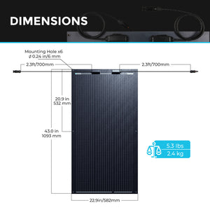 100 Watt 12 Volt Black Division Lightweight Monocrystalline Solar Panel