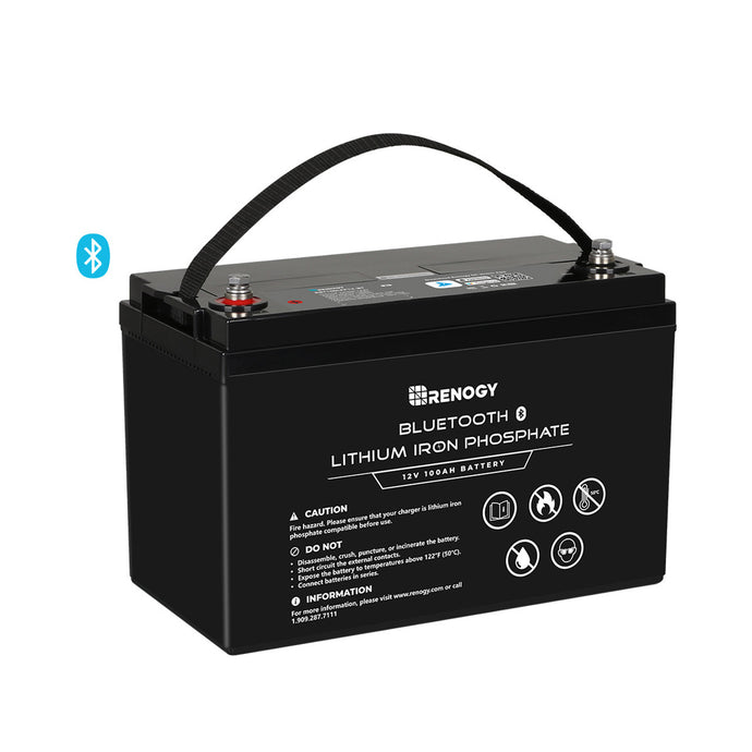 12V 100Ah Lithium Iron Phosphate Battery w/ Bluetooth