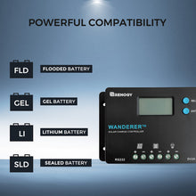 Load image into Gallery viewer, 100W 12V Monocrystalline Solar Starter Kit w/Wanderer 10A Charge Controller