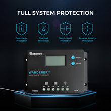 Load image into Gallery viewer, 100W 12V Monocrystalline Solar Starter Kit w/Wanderer 10A Charge Controller