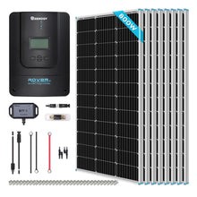 Load image into Gallery viewer, 800W 12V/24V Monocrystalline Solar Premium Kit w/Rover 60A Charger Controller