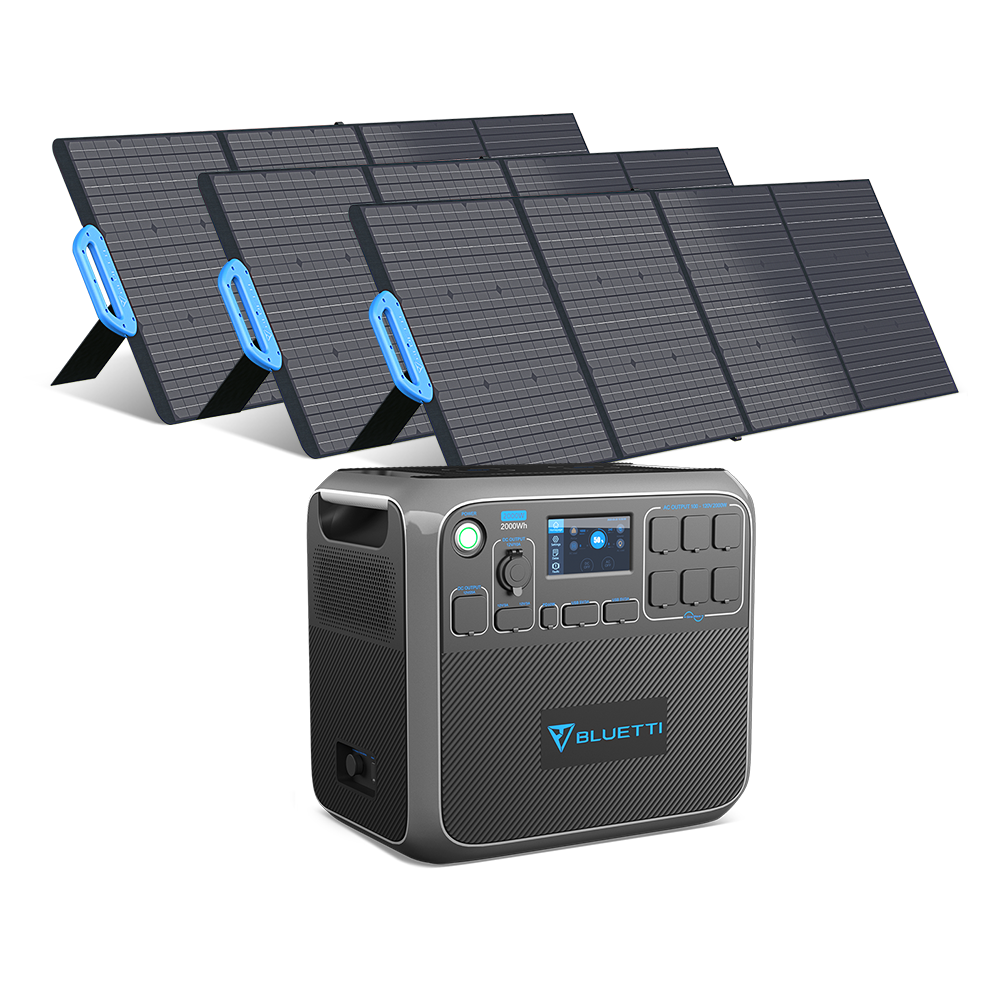 Bluetti AC200P Portable Solar Generator+3* PV200 200W Solar Panel, Solar Power Station Combo