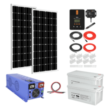 Load image into Gallery viewer, Complete Off-Grid Solar System - 4,000 Watt 12VDC Inverter/Charger 120/240V Output + 400 Watts Solar | [OGK-8]