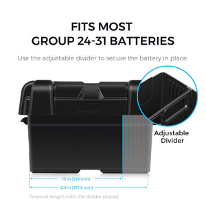 Heavy Duty Battery Box for Group 24-31 Battery Sizes