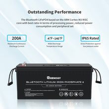 Load image into Gallery viewer, Renogy 12V 200Ah Lithium Iron Phosphate Battery w/ Bluetooth