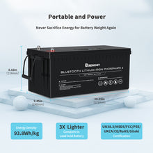 Load image into Gallery viewer, Renogy 12V 200Ah Lithium Iron Phosphate Battery w/ Bluetooth