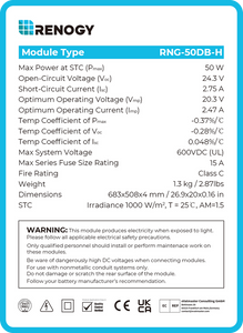 50 Watt 12 Volt Flexible Monocrystalline Solar Panel