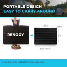 Load image into Gallery viewer, 100 Watt 12 Volt Monocrystalline Foldable Solar Suitcase w/o Controller