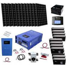 Load image into Gallery viewer, Complete Off-Grid Solar Kit - 12,000W 48VDC Inverter/Charger 120/240 Output + 3,840 Watts Solar | [OGK-1]