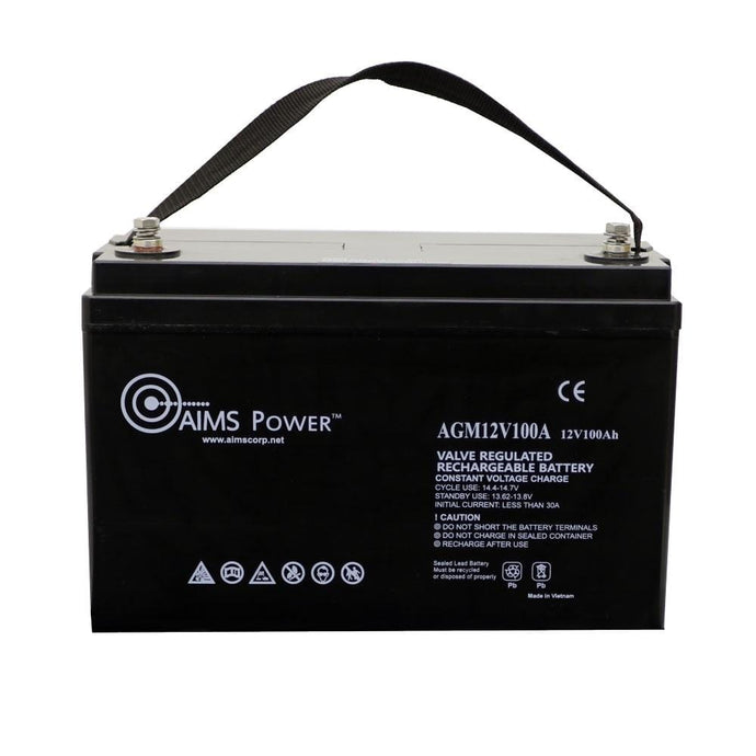 AIMS AGM 12V 100Ah Deep Cycle Battery Heavy Duty Solar Battery