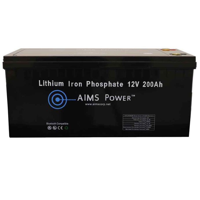 AIMS Lithium Battery 12V 200Ah LiFePO4 with Bluetooth Monitoring | LFP12V200B