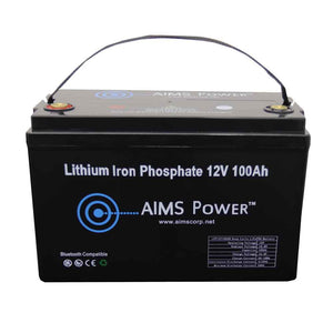 AIMS Power 12V LiFePO4 Lithium Iron Phosphate Battery | LFP12V100AB