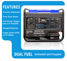 Load image into Gallery viewer, AIMS 3,800 Watt [Dual Fuel] Inverter Generator | Super Quiet, EPA compliant