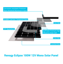 Load image into Gallery viewer, Renogy [Eclipse] 100 Watt 12V Monocrystalline Solar Panel