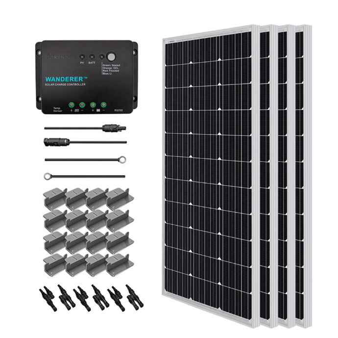 Renogy 400 Watt 12 Volt Complete Solar Kit w/ Mounting Hardware